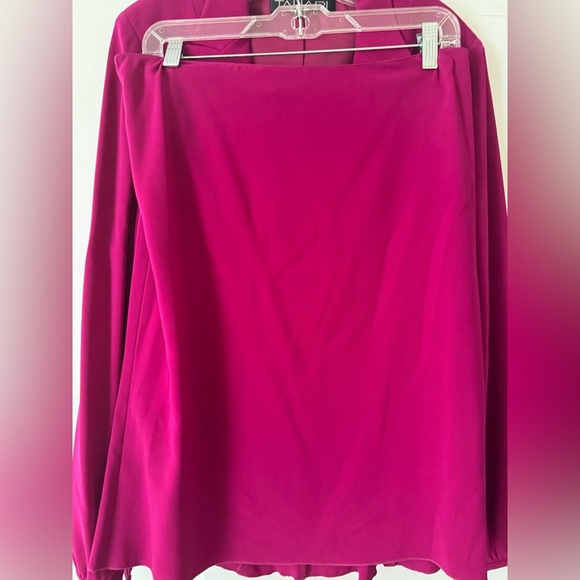 💥2pc Tahari ‘Oprah’ Fuchsia Blazer and Skirt Ensemble - Picture 7 of 14